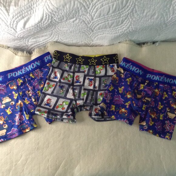 2 pairs Boxer Briefs Mario and Pokémon, "4" Get those super hero briefs, boyhood - Picture 5 of 7